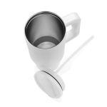 Recycled stainless steel tumbler, flip spout, screw lid, 900ml white colour