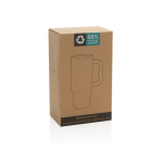 Recycled stainless steel tumbler, flip spout, screw lid, 900ml navy-blue colour