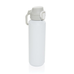 Recycled stainless steel sports bottle, lockable leak-proof lid, 600ml white colour