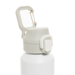 Recycled stainless steel sports bottle, lockable leak-proof lid, 600ml white colour