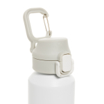 Recycled stainless steel sports bottle, lockable leak-proof lid, 600ml white colour