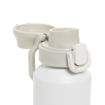 Recycled stainless steel sports bottle, lockable leak-proof lid, 600ml white colour