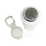 Recycled stainless steel sports bottle, lockable leak-proof lid, 600ml white colour