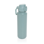 Recycled stainless steel sports bottle, lockable leak-proof lid, 600ml green colour