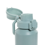 Recycled stainless steel sports bottle, lockable leak-proof lid, 600ml green colour