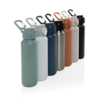 Recycled stainless steel sports bottle, lockable leak-proof lid, 600ml green colour
