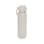 Recycled stainless steel sports bottle, lockable leak-proof lid, 600ml beige colour