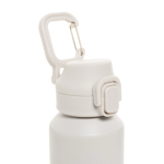 Recycled stainless steel sports bottle, lockable leak-proof lid, 600ml beige colour