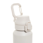 Recycled stainless steel sports bottle, lockable leak-proof lid, 600ml beige colour