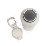 Recycled stainless steel sports bottle, lockable leak-proof lid, 600ml beige colour