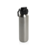 Recycled stainless steel sports bottle, lockable leak-proof lid, 600ml silver colour
