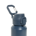 Recycled stainless steel sports bottle, lockable leak-proof lid, 600ml navy-blue colour