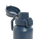 Recycled stainless steel sports bottle, lockable leak-proof lid, 600ml navy-blue colour