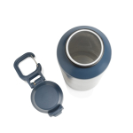Recycled stainless steel sports bottle, lockable leak-proof lid, 600ml navy-blue colour
