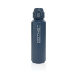 Recycled stainless steel sports bottle, lockable leak-proof lid, 600ml navy-blue colour