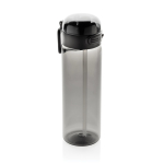 Recycled rPET sports bottle, leak-proof lid, straw, 800ml black colour