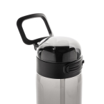 Recycled rPET sports bottle, leak-proof lid, straw, 800ml black colour