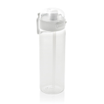 Recycled rPET sports bottle, leak-proof lid, straw, 800ml white colour