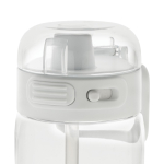 Recycled rPET sports bottle, leak-proof lid, straw, 800ml white colour