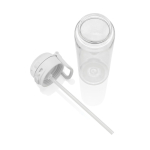 Recycled rPET sports bottle, leak-proof lid, straw, 800ml white colour