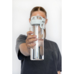 Recycled rPET sports bottle, leak-proof lid, straw, 800ml white colour