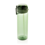 Recycled rPET sports bottle, leak-proof lid, straw, 800ml green colour
