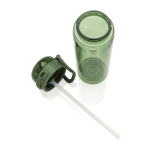 Recycled rPET sports bottle, leak-proof lid, straw, 800ml green colour