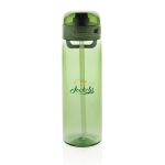 Recycled rPET sports bottle, leak-proof lid, straw, 800ml green colour