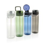 Recycled rPET sports bottle, leak-proof lid, straw, 800ml green colour