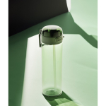 Recycled rPET sports bottle, leak-proof lid, straw, 800ml green colour