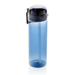 Recycled rPET sports bottle, leak-proof lid, straw, 800ml navy-blue colour