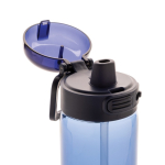 Recycled rPET sports bottle, leak-proof lid, straw, 800ml navy-blue colour