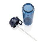 Recycled rPET sports bottle, leak-proof lid, straw, 800ml navy-blue colour