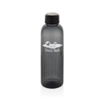 Recycled rPET bottle, grip, wavy design, handle, 750ml black colour