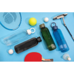 Recycled rPET bottle, grip, wavy design, handle, 750ml black colour