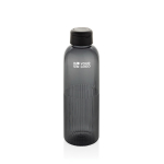Recycled rPET bottle, grip, wavy design, handle, 750ml black colour