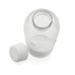 Recycled rPET bottle, grip, wavy design, handle, 750ml white colour