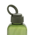 Recycled rPET bottle, grip, wavy design, handle, 750ml green colour