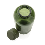 Recycled rPET bottle, grip, wavy design, handle, 750ml green colour
