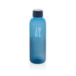 Recycled rPET bottle, grip, wavy design, handle, 750ml navy-blue colour