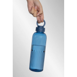 Recycled rPET bottle, grip, wavy design, handle, 750ml navy-blue colour