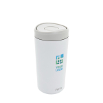 Eco thermal takeaway mug, click lid, 400ml, Avira Alix white colour