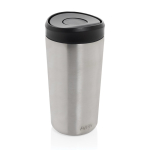 Eco thermal takeaway mug, click lid, 400ml, Avira Alix silver colour