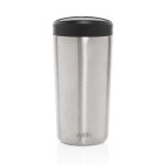 Eco thermal takeaway mug, click lid, 400ml, Avira Alix silver colour