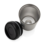 Eco thermal takeaway mug, click lid, 400ml, Avira Alix silver colour