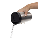 Eco thermal takeaway mug, click lid, 400ml, Avira Alix silver colour