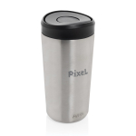 Eco thermal takeaway mug, click lid, 400ml, Avira Alix silver colour