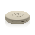 Recycled plastic pocket mirror, magnification, LED light beige colour