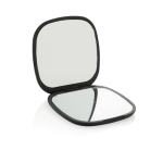 Recycled plastic mirror, dual view, standard and magnification black colour