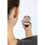 Recycled plastic mirror, dual view, standard and magnification black colour